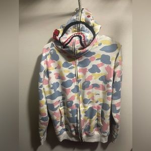 multi colored bape zip up